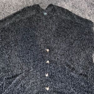 black/gray soft cardigan sweater